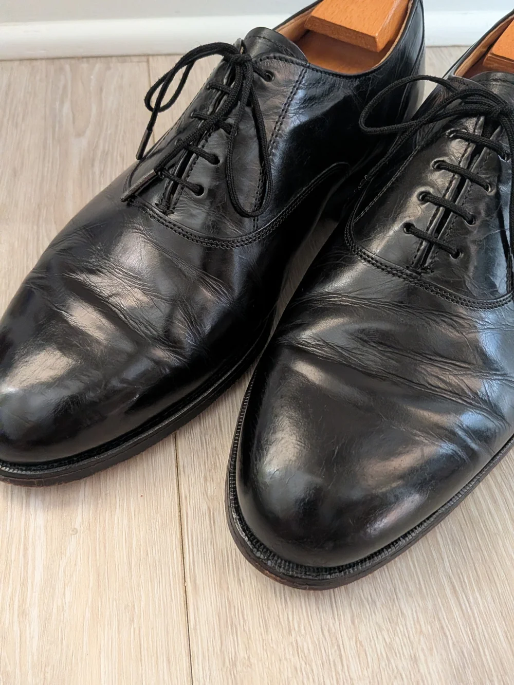Vintage 1980s Stetson Plain-toe Oxford 10.5 EEE Black GUC Rare Wide